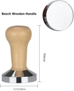 Cyrus Tamper Manche En Hêtre 58 Mm En Acier Inoxydable - Outils Barista - Café Cyrus - Pilon -Cuisine Fournitures Magasin 974x1200