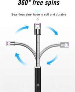 Drphone PS4 - Rotation 360 - Zwart - Briquet Plasma Long électrique Usb - Coupe-vent - Sans Flamme - Briquet Bougie -Cuisine Fournitures Magasin 981x1200 1