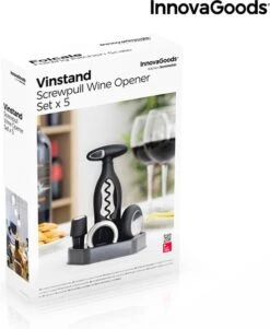 Innovagoods COFFRET A VIN AVEC TIRE-BOUCHON SPIRAL ET ACCESSOIRES FIN STAND 5 PIÈCES - Accessoires Pour Le Vin - Coffret à Vin - Coffret Cadeau Vin - Ouvre-bouteille -Cuisine Fournitures Magasin 985x1200 1