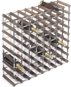 RTA Wineracks - Casier à Vin 72 Bouteilles - Acier Galvanisé - Chêne Foncé - 72 Bouteilles 9x8 - Kit De Bricolage