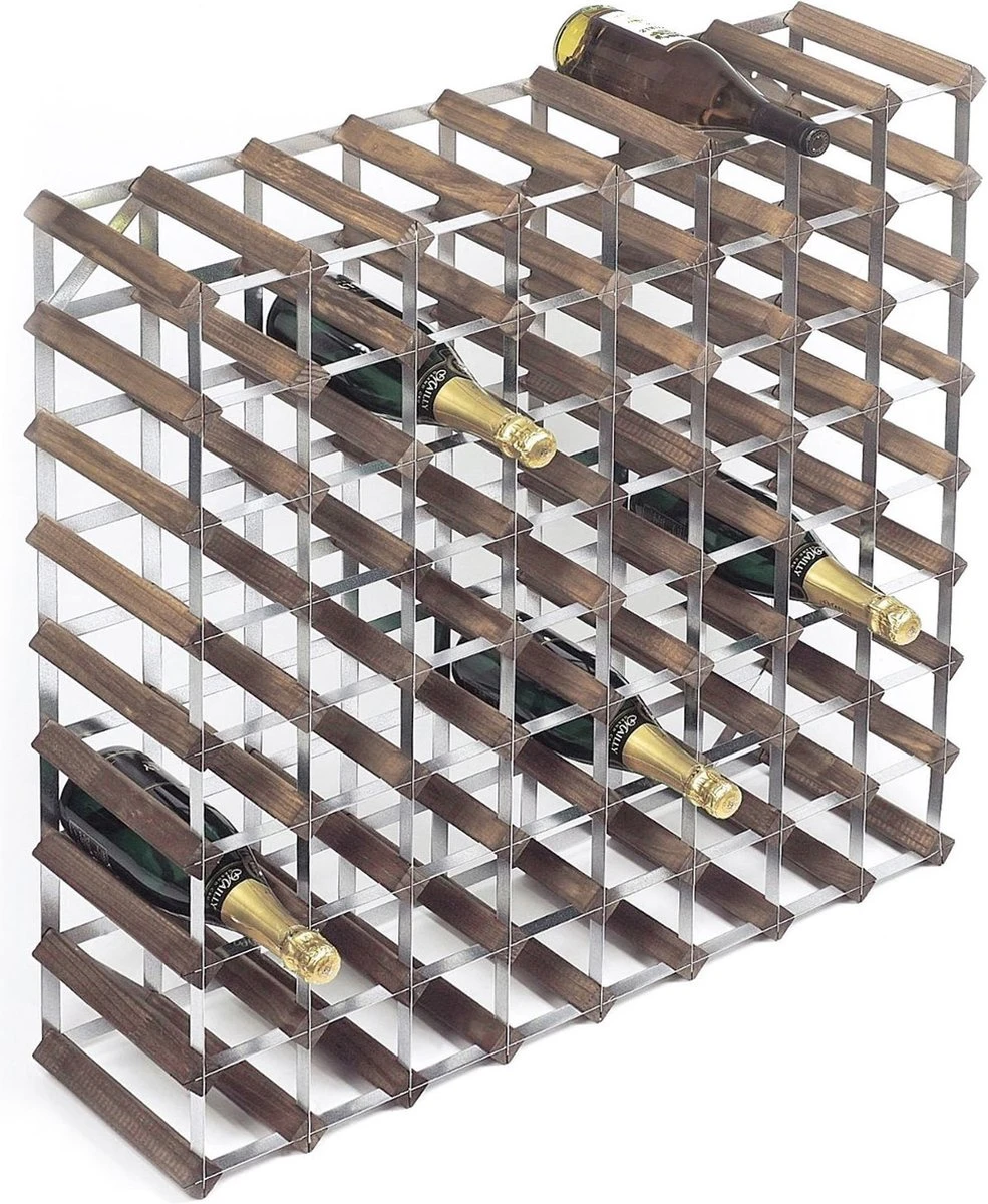 RTA Wineracks - Casier à Vin 72 Bouteilles - Acier Galvanisé - Chêne Foncé - 72 Bouteilles 9x8 - Kit De Bricolage 1 RTA Wineracks - Casier à Vin 72 Bouteilles - Acier Galvanisé - Chêne Foncé - 72 Bouteilles 9x8 - Kit De Bricolage
