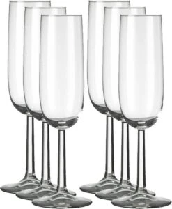 24x Flûtes à Champagne/ Bouquet Transparent Cannelures 230 Ml - 23 Cl - Verres Champagne - Champagne - Boissons En Verre Flûtes à Champagne