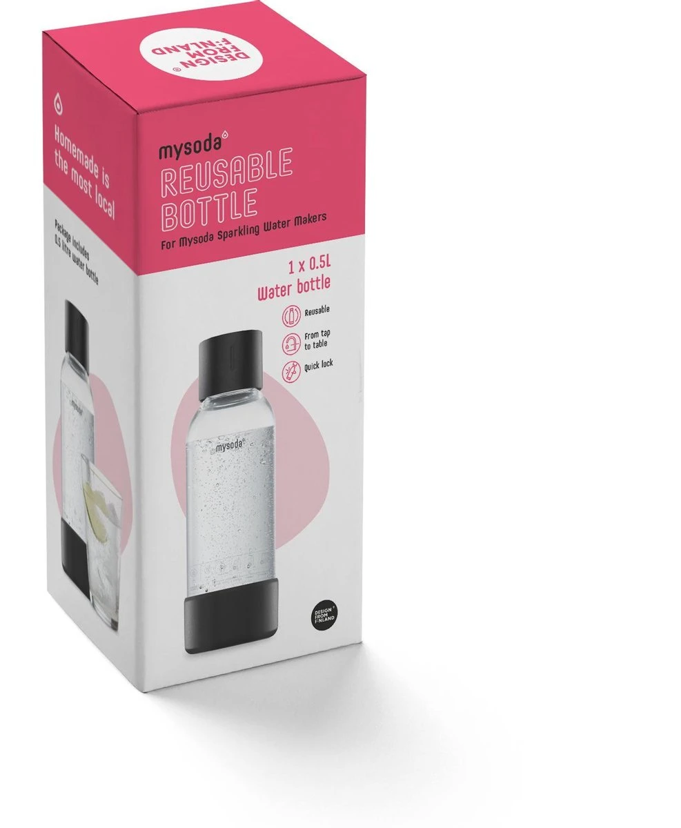 Mysoda - 0, 5 Litres De Bouteille Réutilisable - Noir / Aluminium 2 Mysoda - 0, 5 Litres De Bouteille Réutilisable - Noir / Aluminium – Image 2