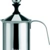 DOWO® - Mousseur à Lait Manuel - Acier Inoxydable - 800 Ml - Mousseur à Lait - Passe Au Lave-vaisselle - Barista - Pot à Lait - Base Résistante à La Chaleur - Induction