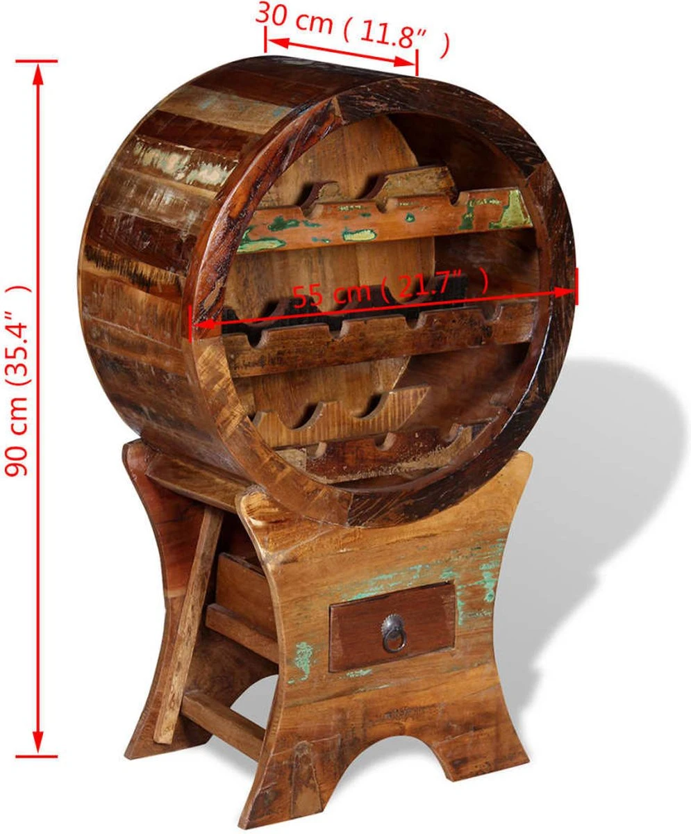Prolenta Premium - Casier à Vin Pour 10 Bouteilles En Bois Massif Recyclé - Maison Et Jardin 7 Prolenta Premium - Casier à Vin Pour 10 Bouteilles En Bois Massif Recyclé - Maison Et Jardin – Image 7