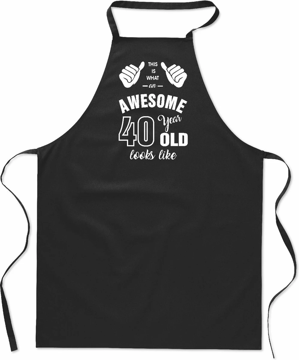 Awesome 40 Ans - Cadeau 40 Ans - Tablier De Cuisine Pouces - Coton - BBQ - Anniversaire - Noir 1 Awesome 40 Ans - Cadeau 40 Ans - Tablier De Cuisine Pouces - Coton - BBQ - Anniversaire - Noir